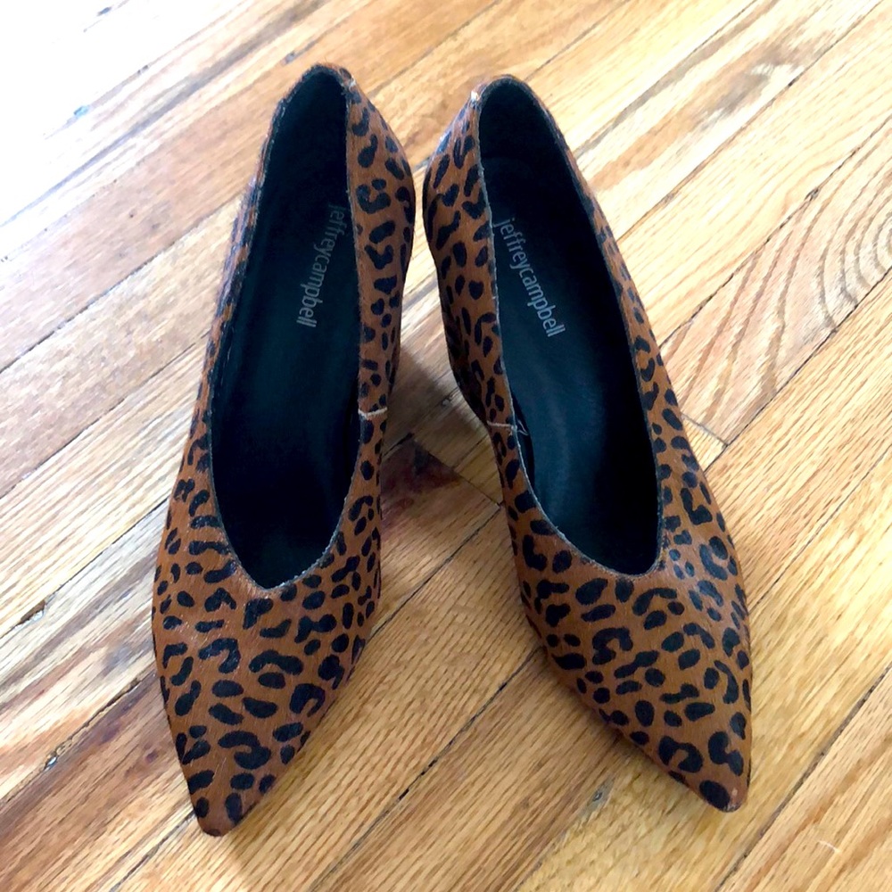 Jeffrey Cambell cowhide cheetah print heel